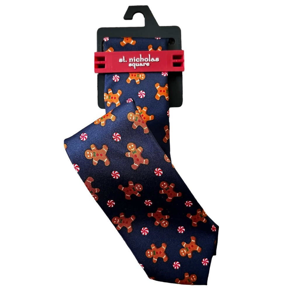 St. Nicholas Square Christmas Tie Gingerbread Man